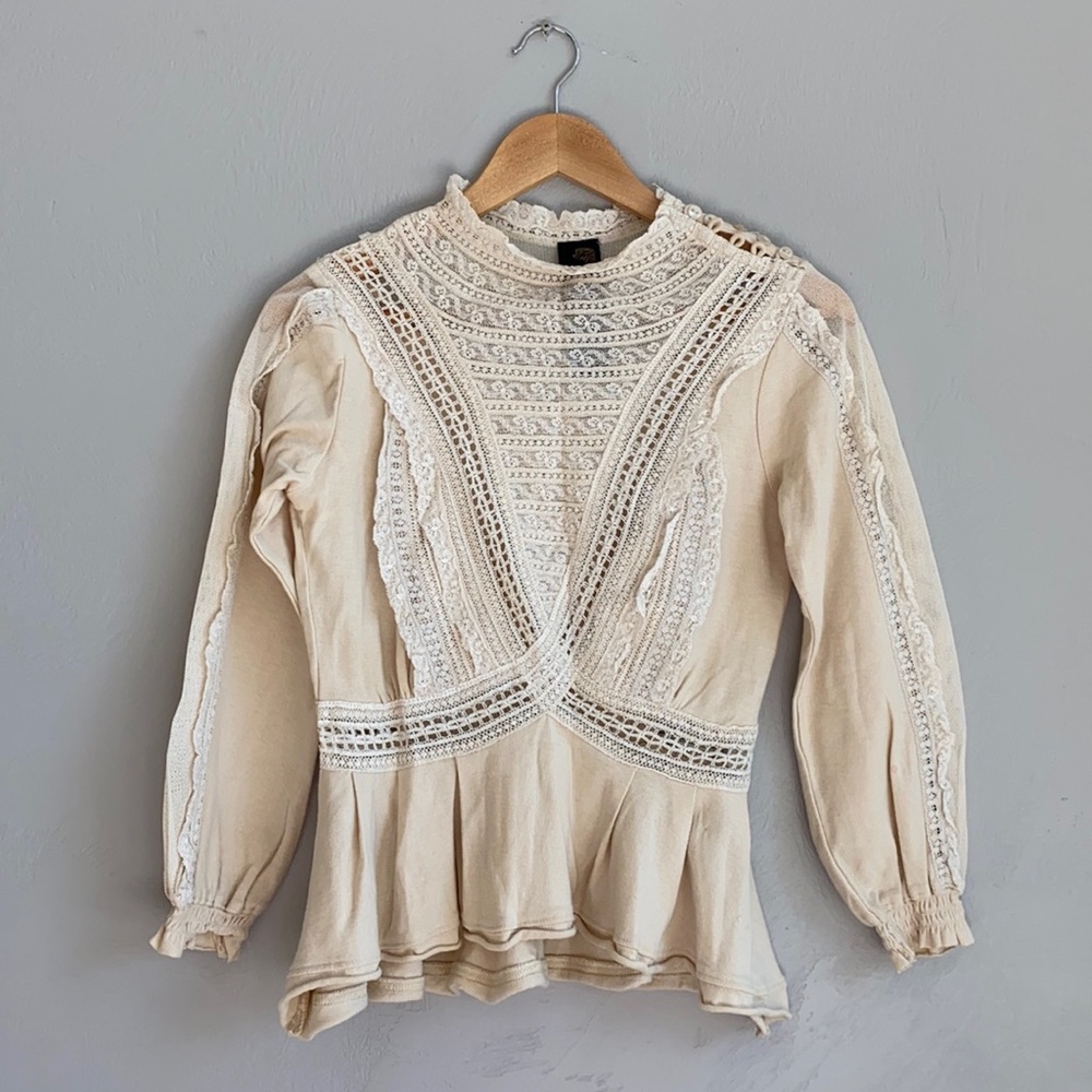 Free People New Romantics Rosemary Blouse Antique XS